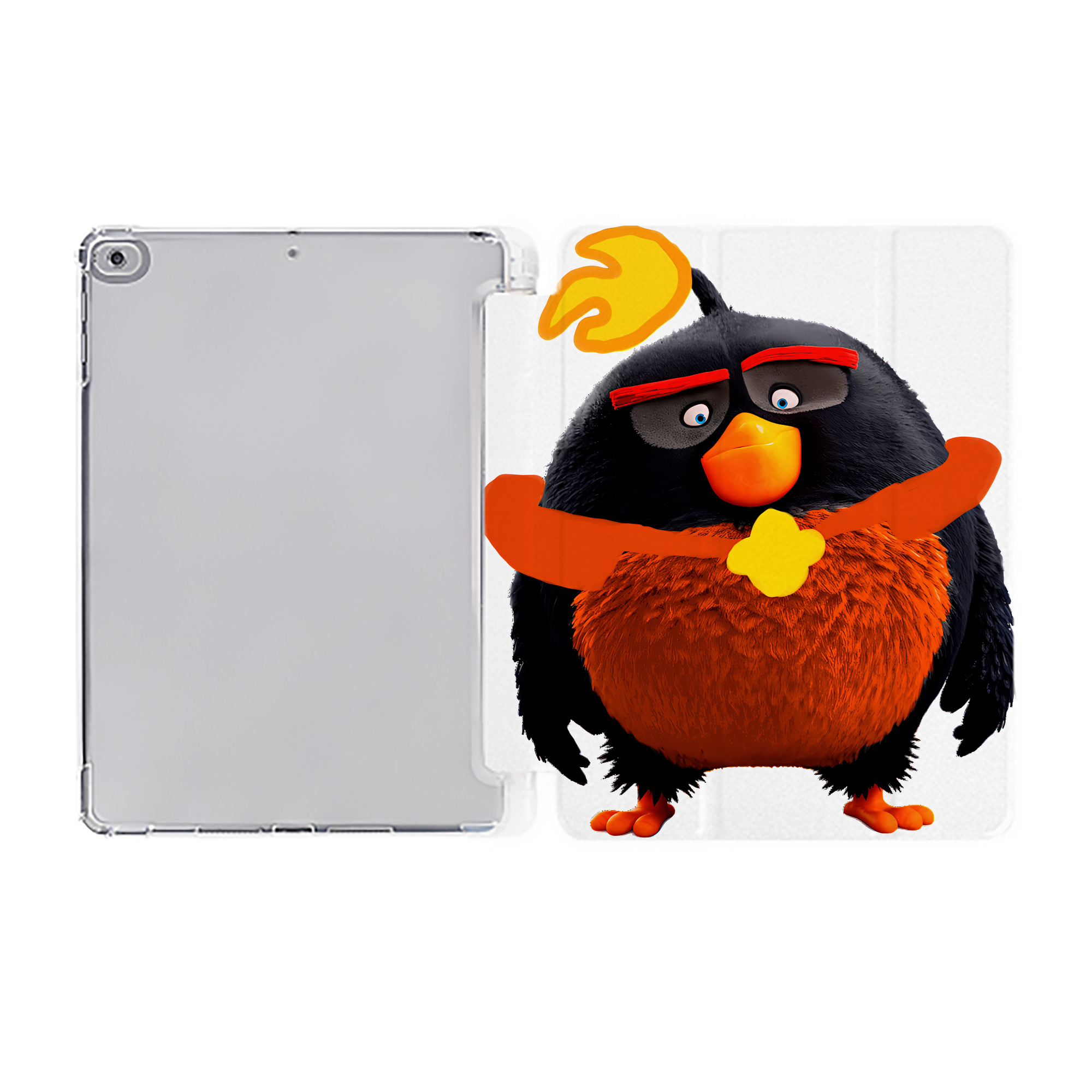 （画像用） Angry Birds アングリーバード IPad ケース ペン収納付き 三つ折りスタンド PUレザー×シリコン 対応機種9.5/10.5/10.9インチ